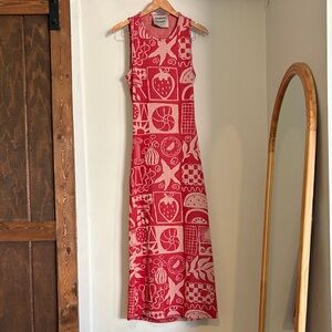 Damson madder jaquard knit midi dress sz 12